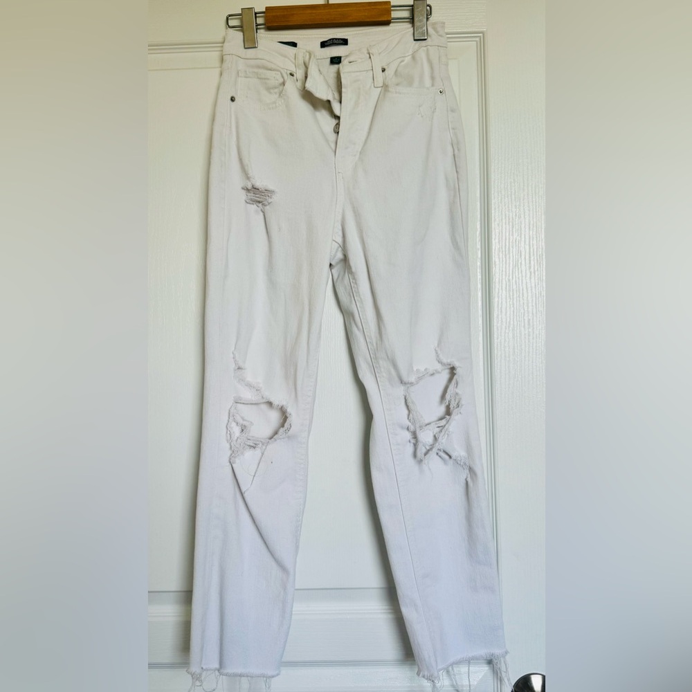 Wild Fable White High Rise Distressed Jeans